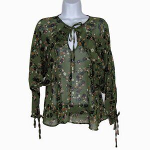 Topshop - Ruffle Balloon Sleeve Blouse - Size 6